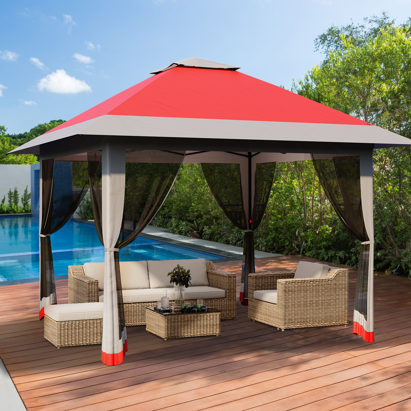 GOGRANT 13 x 13 Pop-up Gazebos, Adjustable Height