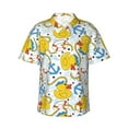 thumbnail image 2 of Goofa Ducks and Anchors Hawaiian Shirt for Men, Unisex Summer Beach Casual Short Sleeve Button Down Shirts,Aloha Tropical Floral print shirt-X-Large, 2 of 9