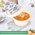 thumbnail image 3 of Yayeee Pot Holders Kitchen Heat Resistant with Pockets 7"x9.8" Cotton Oven Cooking Hot Pads, Navy Blossom Mosaic, 3 of 7