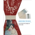 thumbnail image 4 of Christmas, Blackout Curtains, French Door Curtains for Door Window, Retro Red Winter Snowflake Snowman Privacy Drapery for Patio/Sidelight Doors, 1 Panel with Tieback, 54 x 72 Inches, 4 of 6