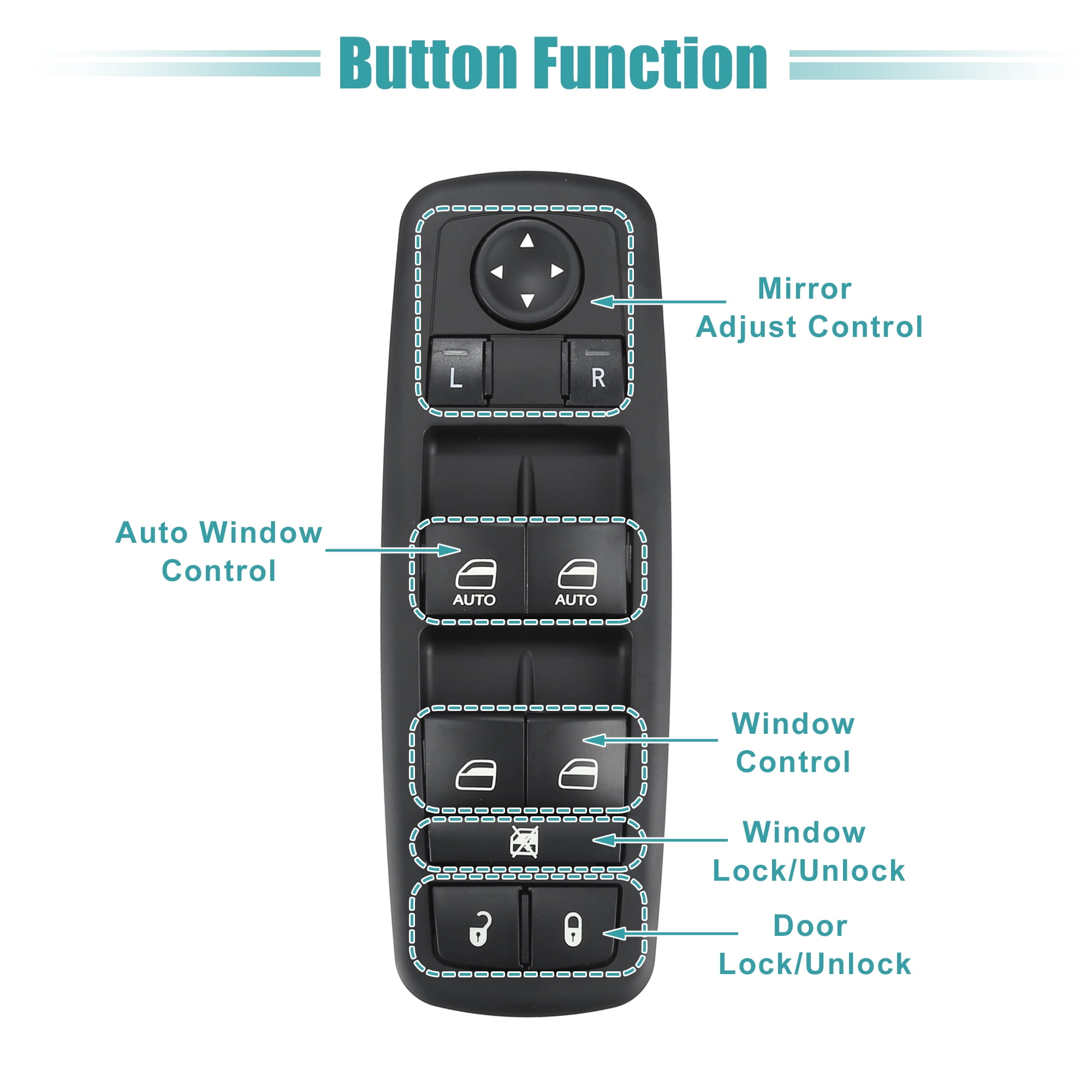 Unique Bargains Front Left Driver Side Power Window Switch Fit for Dodge Charger 2013-2014