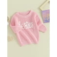 thumbnail image 3 of Wassery Baby Girls Boys Sweater Long Sleeve Crew Neck Letters Print Knitted Sweater 3M 6M 9M 12M 18M 24M Newborn Warm Knit Pullover Sweater Fall Winter Clothes for Infant Girls Boys, 3 of 9