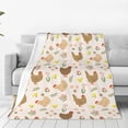thumbnail image 1 of Fotbe Chicken Family Manta de Franela Acolchonada con Estampado, Súper Suave y Esponjosa, Extra Grande para Sofá, Cama, Uso Todo el Año-40"x30", 1 of 7