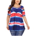 thumbnail image 1 of Camiseta con estampado de corte superior de talla grande y cuello redondo informal a la moda para mujer Fridja  bn1405, 1 of 1