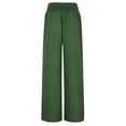 thumbnail image 6 of Travel Outfits Women Airport Women's Solid Color Spring/ summer High Waisted Wide Leg Pants Casual Pants Comfortable Business Casual for Women for Yoga Pant Straight Leg Womens Pant Suits Green L, 6 of 8