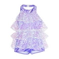 thumbnail image 3 of Eandarui Girls Shiny Sequins Ballet Dance Costume Latin Jazz Performance Dancewear Lavender 6, 3 of 5