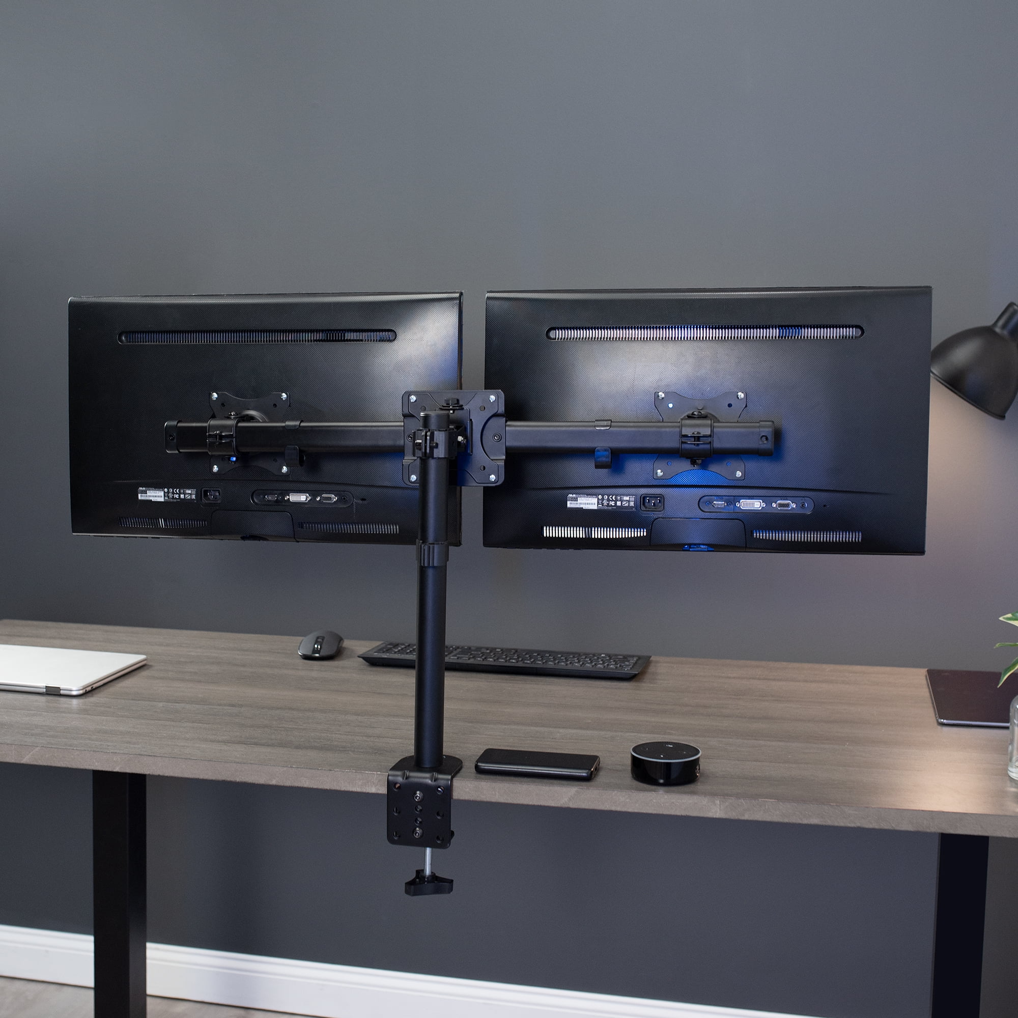 Dual VESA Bracket Adapter Horizontal Assembly Mount, 2 Monitor Screens up to 27"