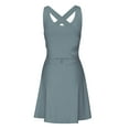 thumbnail image 6 of Athletic Dresses for Women with Shorts Summer Sleeveless V-Neck Tennis Mini Dresses Workout Rompers One-Piece Running Outfits New Sky Blue S, 6 of 8