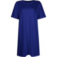 thumbnail image 4 of Baywell Summer and Autumn Women's Solid Color Round Neck Loose Short Sleeved Pocket Dress, Casual and Simple with Temperament, Mid Length Skirt, 4 of 8