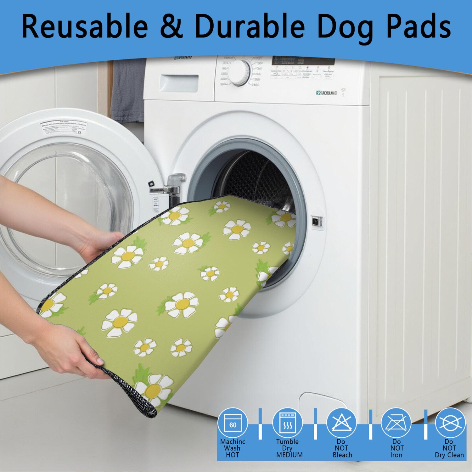 24x35 Inch Puppy Potty Pads Washable 2-Count, Reusable Dog Training Pads with Lock-in Moisture Technology and Leak-Resistant Lining for Home Use