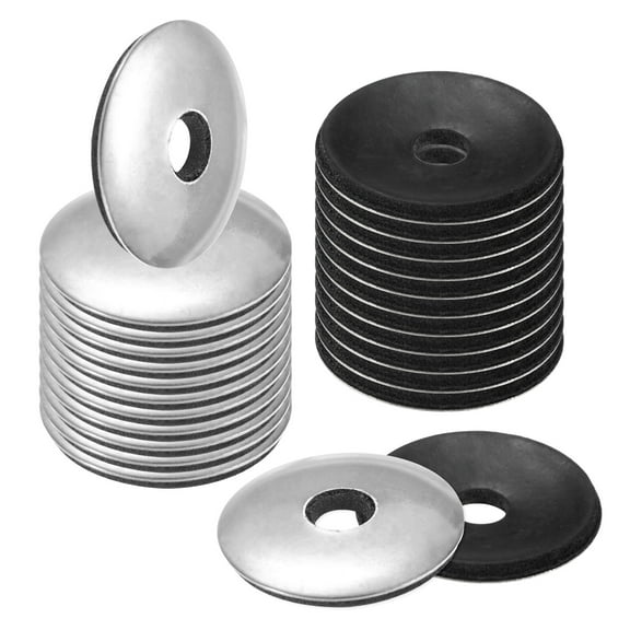 60-Pack EPDM Bonded Sealing Rubber Washers, 304 Stainless Steel 1/4" x 1" OD Neoprene Rubber Washer Gasket