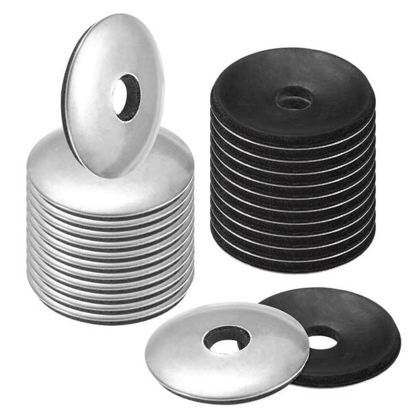 Juntas de goma selladoras de EPDM en paquete de 60, juntas de goma de neopreno de acero inoxidable 304 de 1/4" x 1" OD