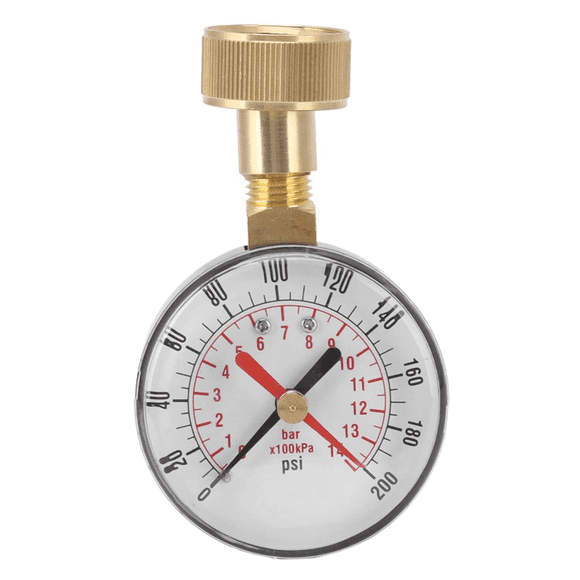 Water Pressure Gauge 0 to 200Psi Universal Water Pressure Test Gauge with 3/4 Female Hose Thread for Replacement