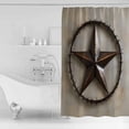 thumbnail image 4 of Extra Long Shower Curtain 72x96 Inch, Rustic Star Brown Shower Curtain Waterproof Bathroom Decor Retro Country Farmhouse Aesthetic Fabric Bath Curtain Set Accessories with Hooks, 4 of 6