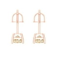 thumbnail image 4 of 1 Ct Princess Cut Studs Natural Morganite 14K Rose Solid Solid Gold Everyday Dainty Earrings Screw Back, 4 of 7
