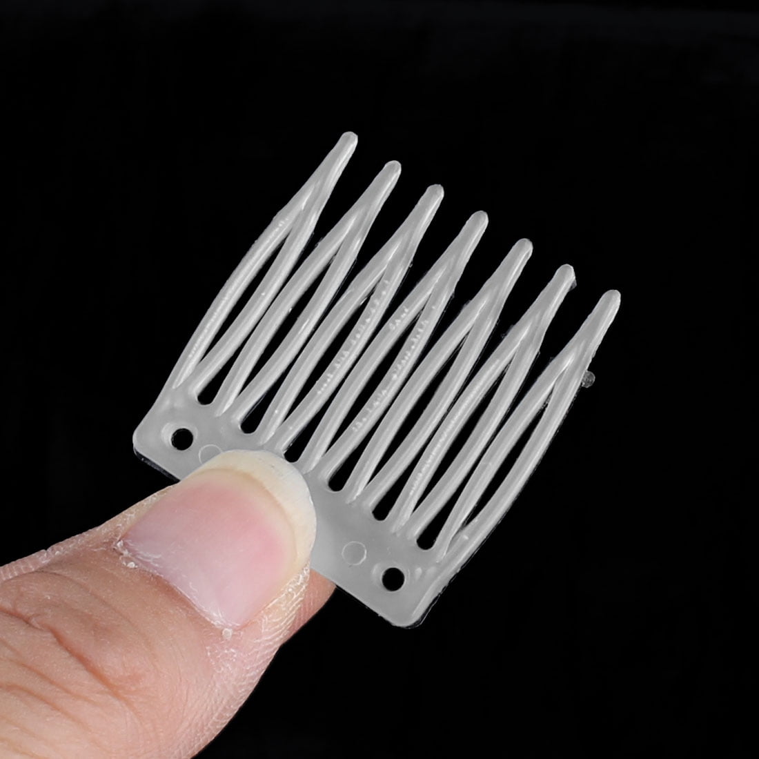 Unique Bargains Women Plastic 7 Teeth Hair Comb Clip Hairdressing Clamp Decor Clear 10pcs