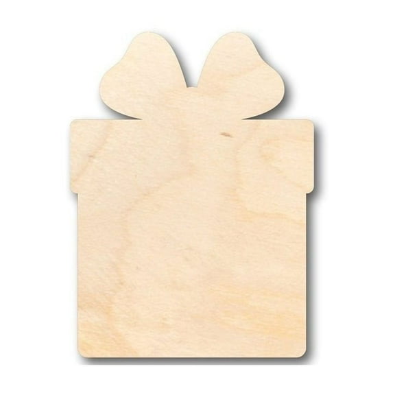 Unfinished Wood Present Gift Shape - Christmas - Birthday - Craft - up to 46" DIY 4" / 1/4"