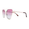 thumbnail image 4 of Womens Oversize Metal Rim Cat Eye Designer Sunglasses Silver Pink Grey, 4 of 4