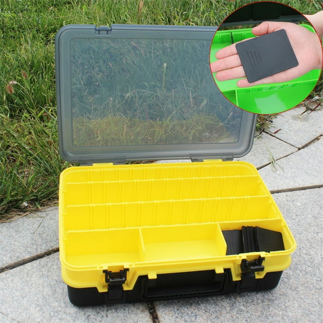 VONKY Box Storage Fishing Bait Lure Grids Tackle Tools Detachable Container Gear Practical Portable Supply Capacity Reusable Yellow