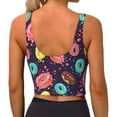 thumbnail image 4 of Uemuo Donuts1 Pattern Women's Sports Bra - High Impact Support, Breathable, and Comfortable Athletic Bra for Running, Yoga, and Workouts, 4 of 9