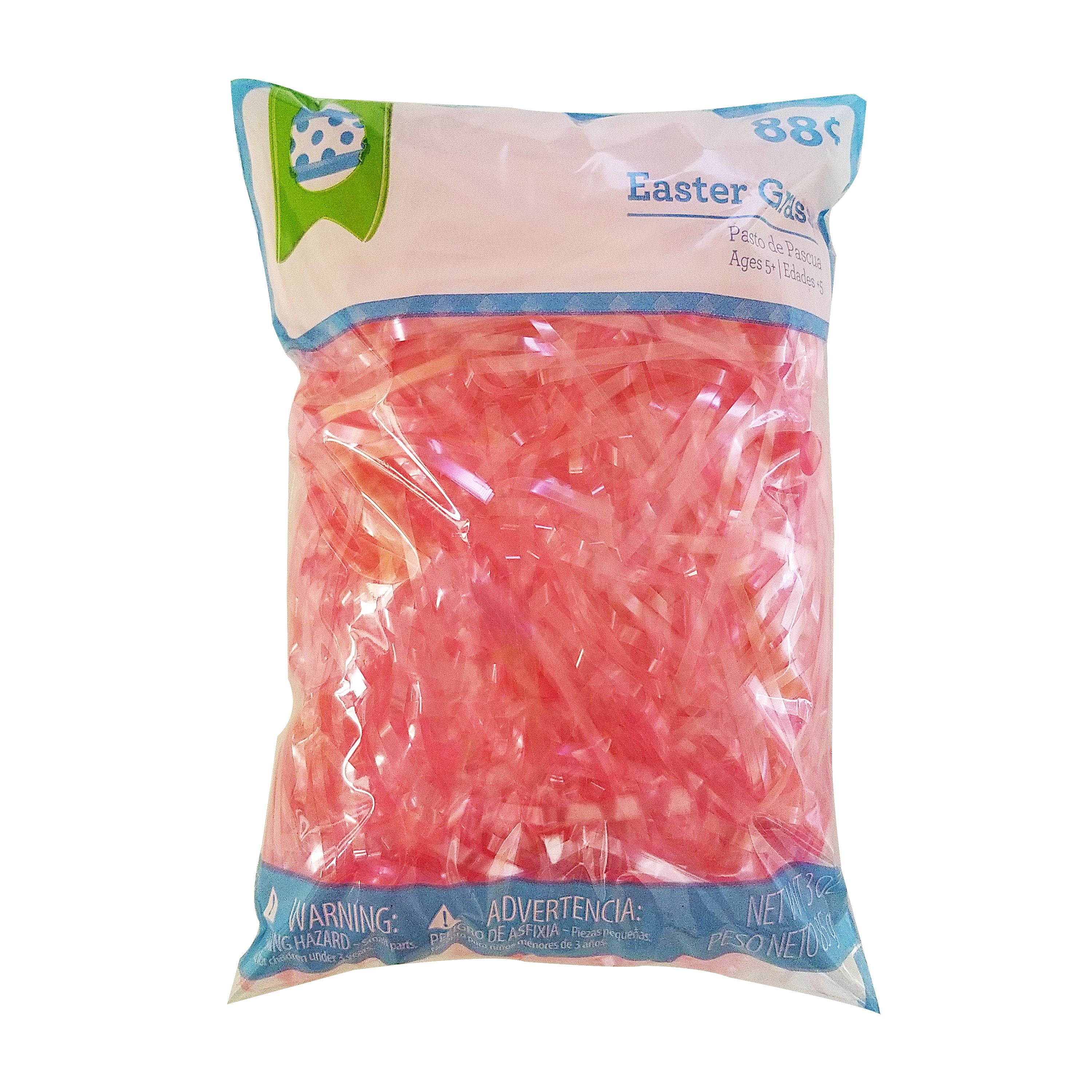Easter Grass, Plastic, 3 oz., Pink