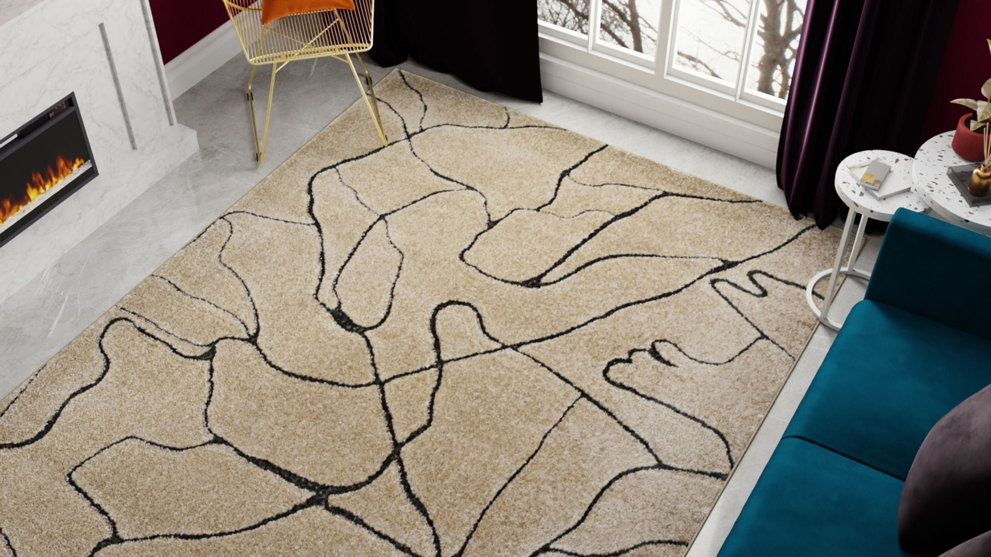 Rugs America Chanai CN20C Contemporary Geometric 5'0" X 7'0" Area Rug