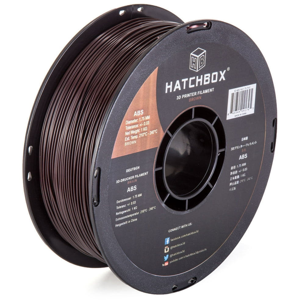HATCHBOX ABS 1.75 mm 3D Printer Filament in Brown, 1kg Spool Walmart