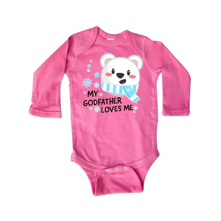 

Inktastic My Godfather Loves me- polar bear Gift Baby Boy or Baby Girl Long Sleeve Bodysuit