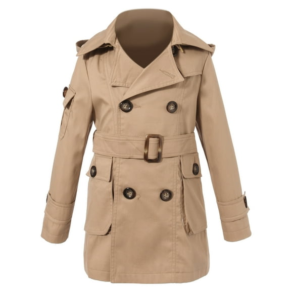 Richie House Boys' Double Breated And Hooded Jacket With Patch Pockets RH1445-A-4/5