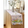 thumbnail image 5 of Table Runner 90 Inches Long for Kitchen Dining, Watercolor Floral Truck Dresser Scarf Farmhouse, Dining Table Decorations for Wedding/Parties, Spring Garden Butterflies Pink Plaid 13 x 90 In, 5 of 8