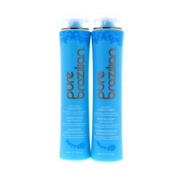 PURE BRAZILIAN Anti Frizz Daily Shampoo 13.5 oz & Conditioner 13.5 oz Duo