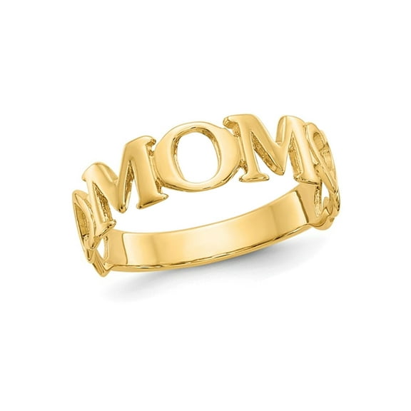 Gem & Harmony 14K Yellow Gold Polished MOM Ring (size 6.5) for Women