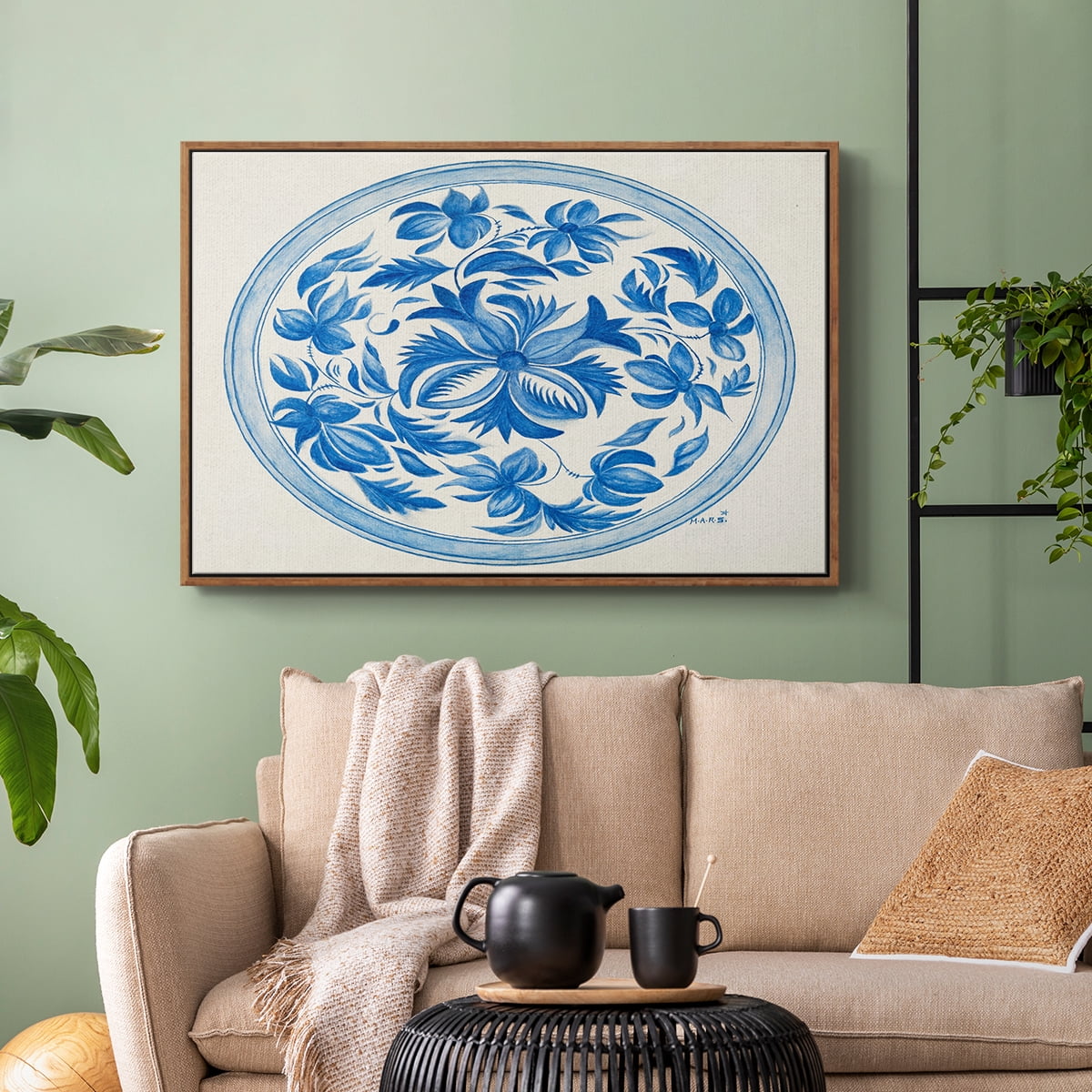 Vintage Landscape-CXXIII By Wexford Home Framed in Walnut Wood Gallery Wrapped Canvas 27 in. x 41 in.