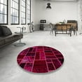 thumbnail image 3 of Ahgly Company Indoor Round Abstract Pink Violet Pink Abstract Area Rugs, 5' Round, 3 of 6