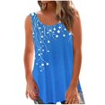 thumbnail image 2 of Sentmoon Tenues d'Été pour Femmes Débardeurs Col Rond pour Femmes Coupe Ample Imprimé Vignes Sans Manches T-Shirts Basiques Tendance 2025 pour Week-End Brunch Bleu TG, 2 of 5