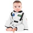 thumbnail image 2 of Cuddle Club One Piece Romper Hooded Fleece Onesie Jumper for Baby, Astronaut White 3T, 2 of 8