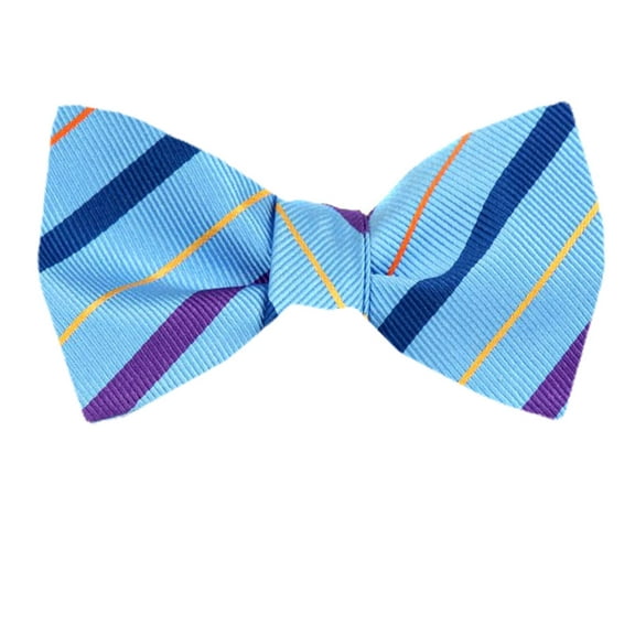 Men's Blue and Navy Silk Self Tie Bowtie Tie Yourself Bow Ties