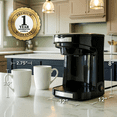 thumbnail image 6 of OVENTE Dual Drip Coffee Maker with Easy On/Off Switch, Black CMDD2MB | Compact Brewer Machine for Ground Beans, Auto Shut-Off, Includes Two White Glass Mugs, Removable and Reusable Filter Basket, 6 of 9