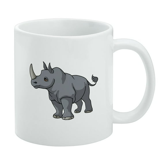 Chubby Unicorn Rhino Rhinoceros White Mug