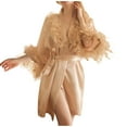 thumbnail image 2 of Batas Bata de mujer Bata de plumas Maquillaje de boda Bata de dama de honor Camisón de mujer, 2 of 8