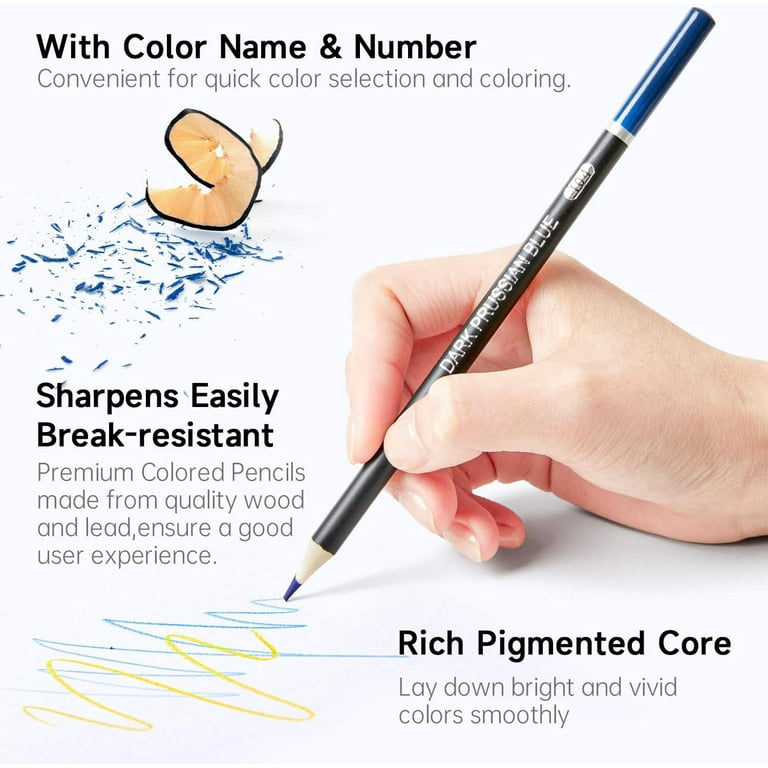 174 Colors Professional Colored Pencils, Shuttle Art Soft Core Coloring  Pencils Set with 1 Coloring Book,1 Sketch Pad, 4 Sharpener, 2 Pencil  Extender