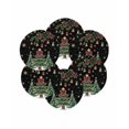 thumbnail image 7 of 13 Inch Round Placemats Set of 6, Black Christmas Non Slip Heat Insulation PP Table Mats, Xmas Christmas Tree Snowflake Washable Place Mats for Kitchen Dining Party Table Decor, 7 of 7