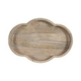 thumbnail image 5 of Kate and Laurel Winstead Decorative Rounded Oval Wood Tray, 20 x 14 x 3, Light Natural Wood, Scalloped Serving Tray with Handles as Tray for Ottoman Coffee Table, 5 of 10