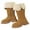 Brown, variant on Girls Western Boots Foldable Shaft Mid Heel Riding Boots Casual Wear Mid Calf Boots,Girls Boots,Size:5.5-6 Years