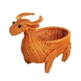 thumbnail image 3 of Siruishop Animal Shape Woven Basket Container Lightweight for Living Room Coffee Table Cow, 3 of 8