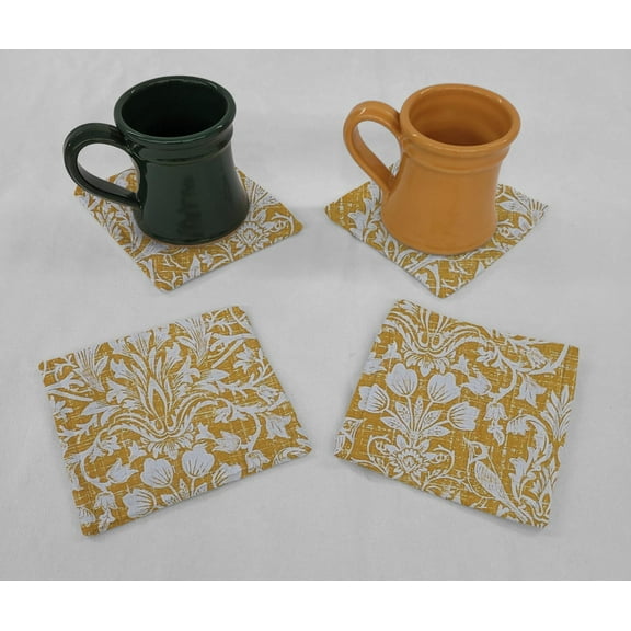 Damask Cloth Coasters by Penny's Needful Things (Set of 4) Gold