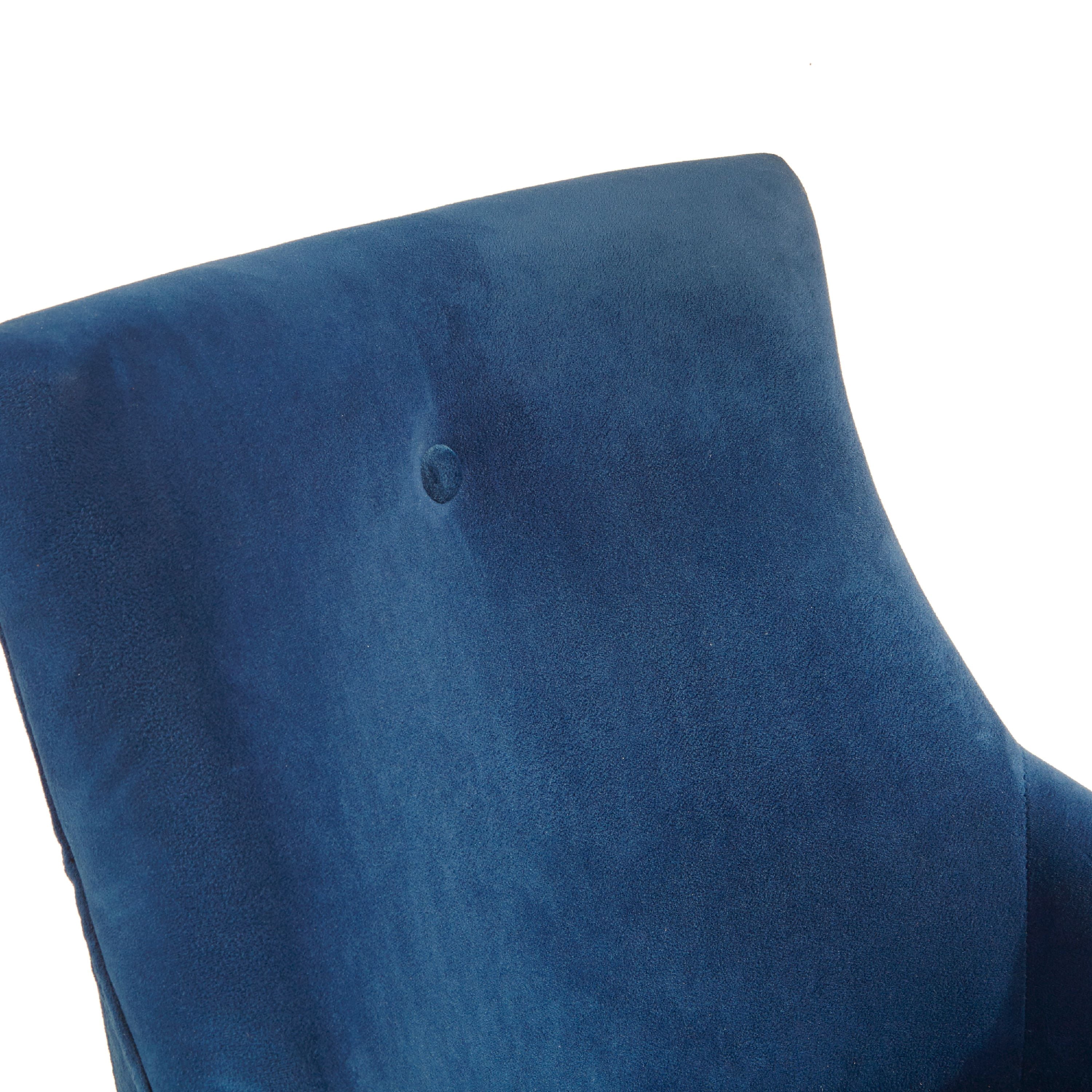 Accentrics Home Luxe Button Back Office Chair In Navy Blue Velvet DS-D274-703-1