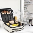 thumbnail image 5 of FORMRS Travel Makeup Bag Large Capacity Train Case Cosmetic Organizer with Adjustable Dividers, Orange Astronaut Planet, 5 of 8