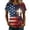 Red, variant on 250 Anniversary Usa Shirt Women Casual Short Sleeve T Shirt With Patriotic Print For Everyday Wear Comfortable Round Neck Basic Tee