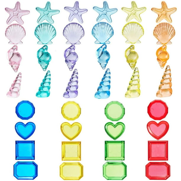 kitwin 40 Pcs Diving Gem Pool Toys Set Colorful Summer Swimming Gem